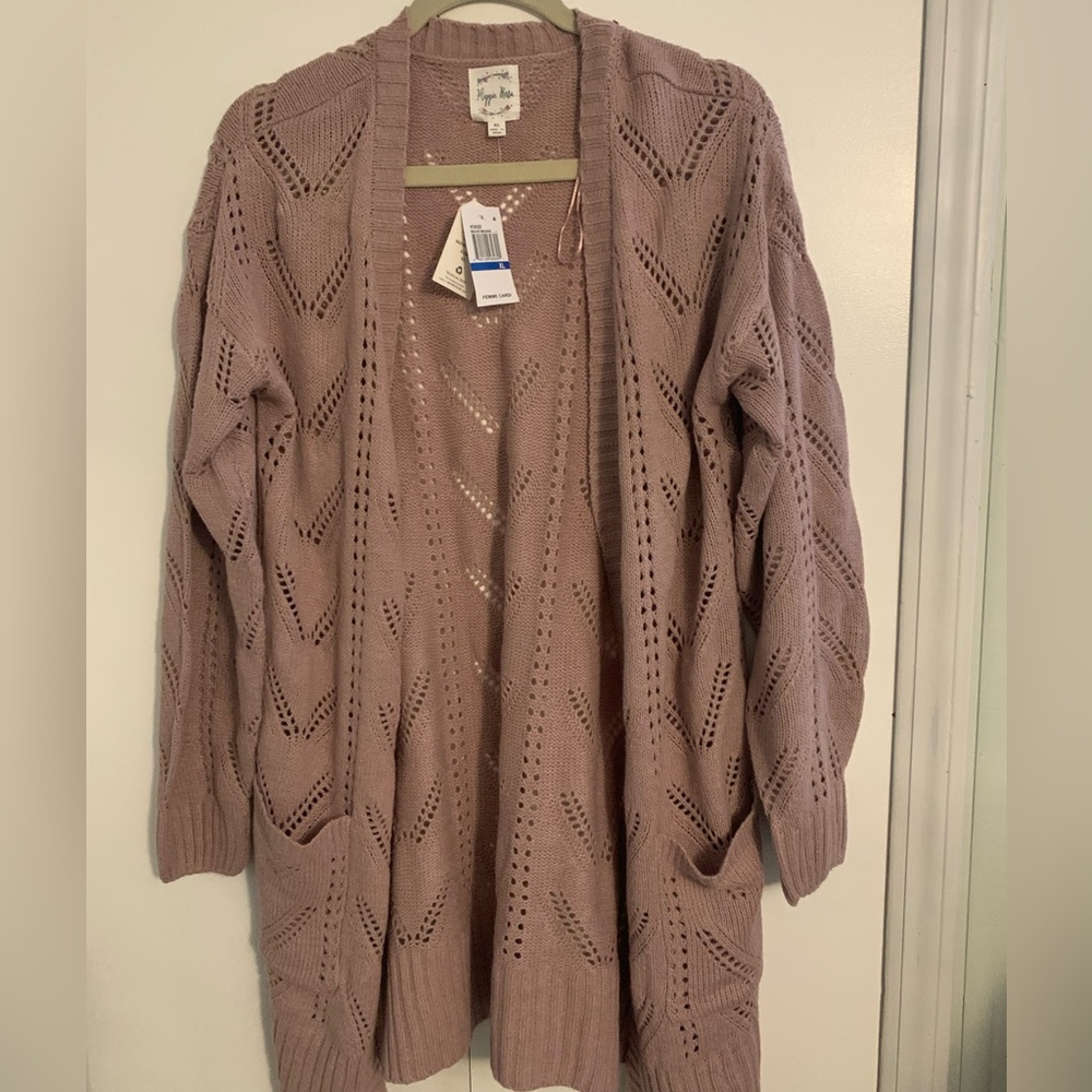NWT HIPPIE ROSE CARDIGAN SWEATER SIZE XL